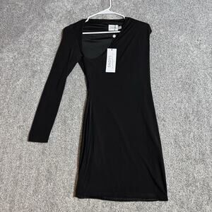 Cocktail Dress Size 6 Chic Asymmetrical Bodycon Minimalist Party Glam Sleek Edgy